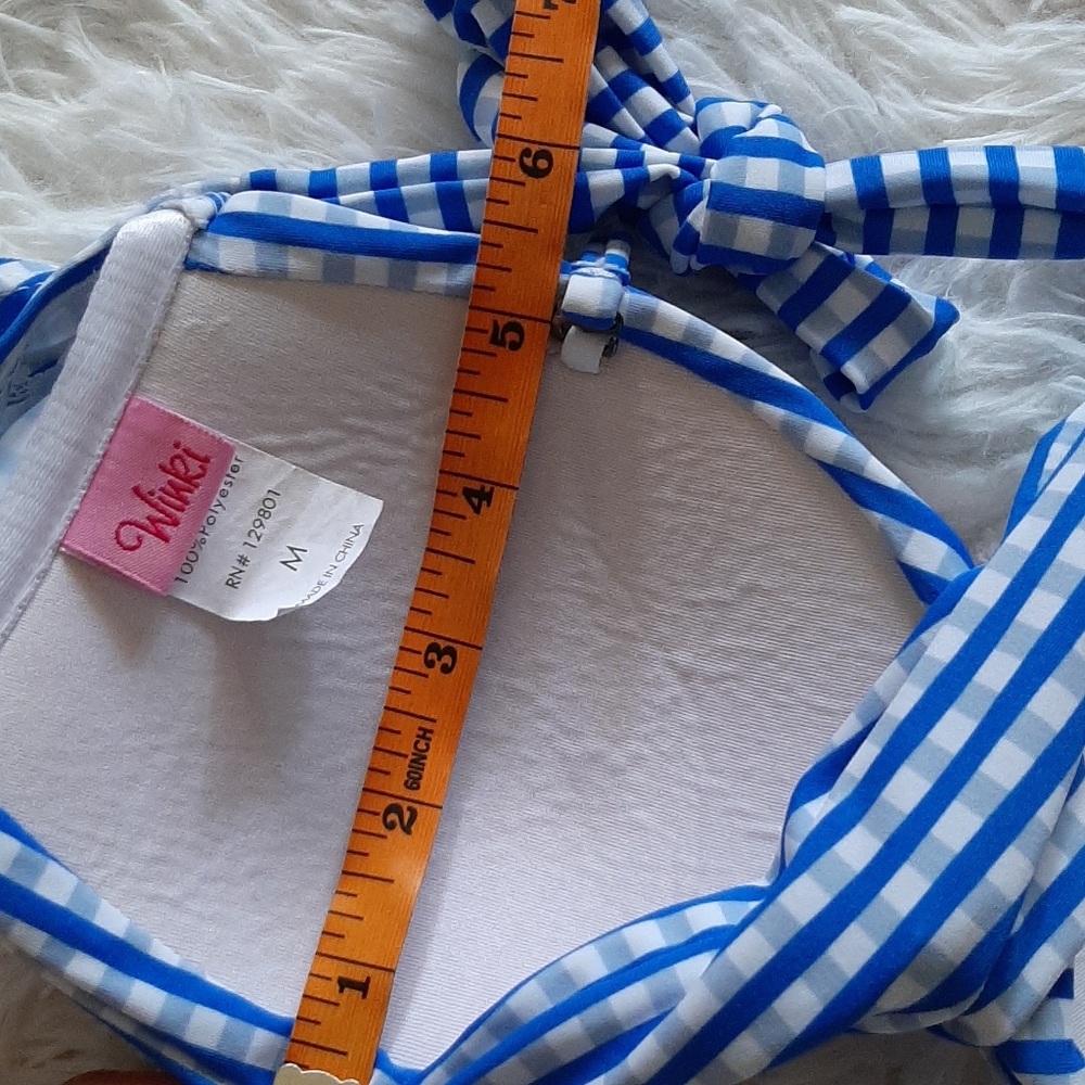 Winki White & Blue Checkered Bikini Top - Picture 8 of 8